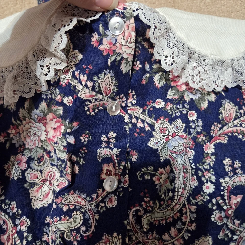 Vintage‎ Dance And Prance 80s Floral Lace Toddler Dress Size 5 Easter Spring